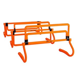 FLICK Multi Level Mini Speed and Agility Hurdles – Pack of 3 Orange Height Adjustable Multi Sports Hurdles 6 Inches, 9 Inches and 12 Inches – Light Weight Carry Bag Included.