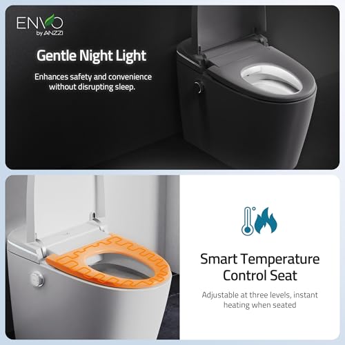 Inodoro inteligente de una pieza Envo Day Series con bidet, doble descarga y sensor de pie | Asiento calefactado ajustable, apertura automática de tapa miniatura 6