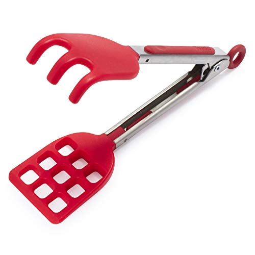 image for Tovolo Waffle Tongs Mini Silicone Kitchen Tongs for Cooking Serving Fl