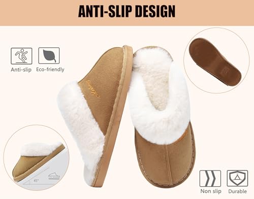 Slippers Women Men Fuzzy House Shoe with Memory Foam Fluffy Comfy Warm Winter Non-Slip Indoor Outdoor2