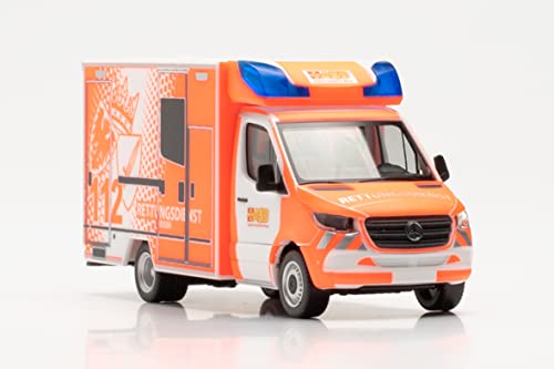 herpa car model Mercedes-Benz Sprinter '18 Fahrtec RTW Fire Brigade Essen, on a scale of 1 : 87, plastic miniature - Image 4