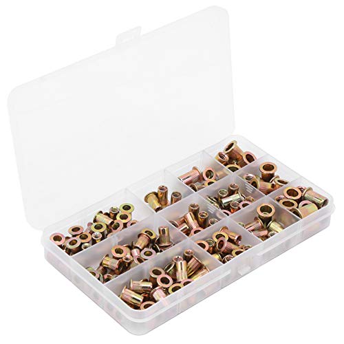 150pcs Boxed Imperial Zinc Plated Blind Rivet Nuts Set - 5 Sizes for Versatile Applications - and Resistant Fasteners