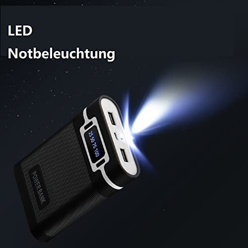 18650 Akku Powerbank Ladegerät Set mit 8000mAh und 2 USB-Anschlüssen