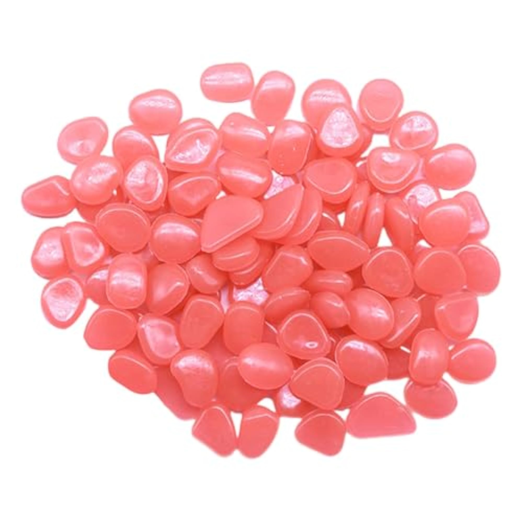 Luminous Pink Pebbles Glow Stones for Walkways Decor, 100Pcs