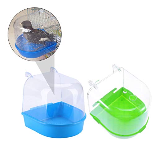 Image of GANAZONO Bird Bathtub Hanging Bath Box for Small Pet Birds Parakeets Lovebirds Cage Accessory Bird Bath Deep Bowl for Health and Cooling