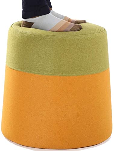 Taburete para pies de madera maciza con funda de tela lavable en 2 tamaños 4