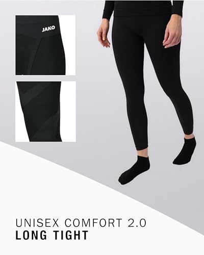 JAKO Herren Long Tights Comfort 2.0, Schwarz, M