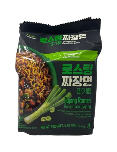 Pulmuone Korean Jjajang Ramen Noodles - Savory and Sweet Korean style ramen with roasted black bean...