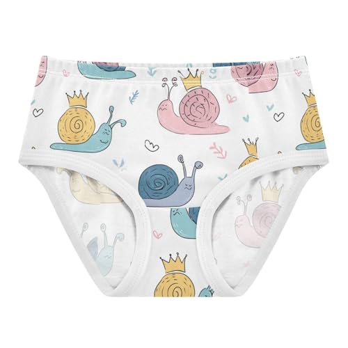 Wusikd Cute Snails Girls' Underwear Cotton Crowns Girls Briefs Soft Toddler Underwear 2T