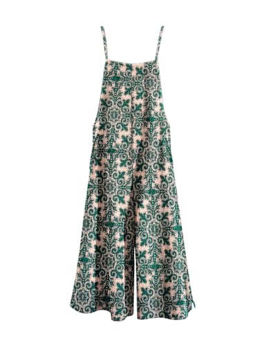 Image of YESNO Women Casual Loose Long Bib Pants Wide Leg Jumpsuits Baggy Cotton Rompers Overalls with Pockets PZZTYP2