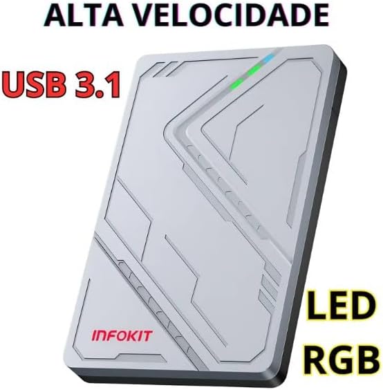 Case HD Externo SSD/HD Testado 48h para Gamers Portátil USB 3.1