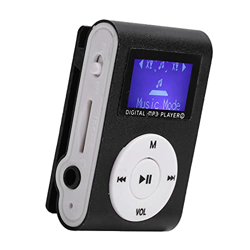 YOIM Mini MP3, Radio FM Sports Back-Clip Lecteur MP3 Lecteur de Musique Écran LCD Ultra-léger avec Une Longue durée de Vie de Batterie pour l'extérieur(Le Noir)