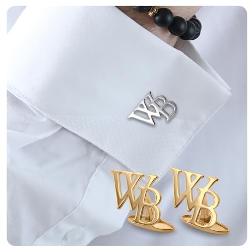 Mancuernillas de Iniciales Oro para Hombre Personalizadas miniatura 1