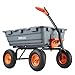 VEVOR 1200lbs 7Cu.Ft. Garden Dump Cart with 2-in-1 Convertible Handle and 13in All Terrain Wheels, Heavy Duty Poly Yard Dump Wagon Utility ATV Trailer Dump Cart Tow Behind for Lawn Mower Tractor