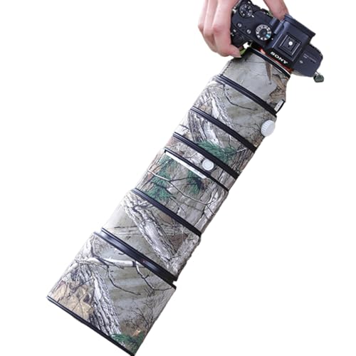 CHASING BIRDS Camouflage Waterproof Lens Coat for Sony FE 200-600mm F5.6-6.3 G OSS Rainproof Lens Protective Cover (Withered Leaf Camouflage, with 1.4X TC (SEL14TC))