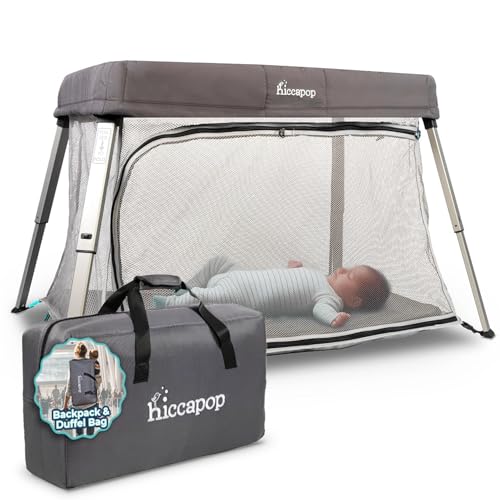 Hiccapop TravelPod Portable Baby Crib with Zippered Door