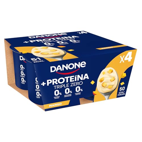 Danone Yogur Proteico con Sabor a Mango - Sin Gluten y 0% azúcares añadidos - 105g x 4