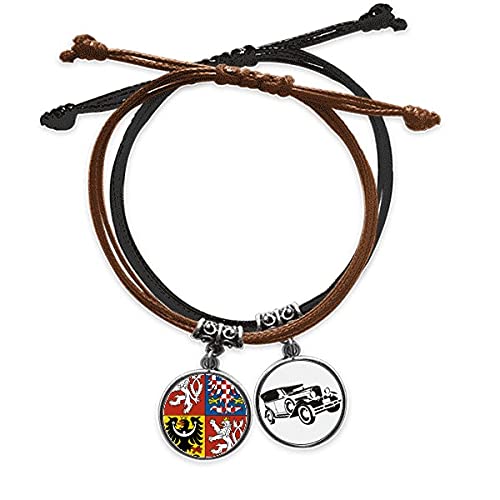 Bracelet pays république tchèque en corde idéal pour voyager