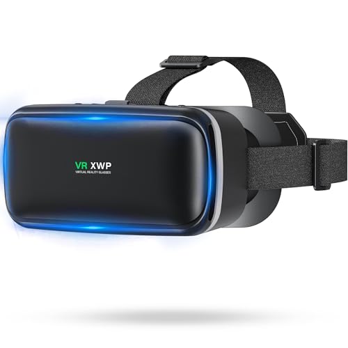 XWP VR Gafas de Realidad Virtual 3D, Gafas Inteligentes con Lentes HD Anti Luz Azul para Películas y Juegos en Teléfono, Compatible con iOS/Android (4.7–6.8