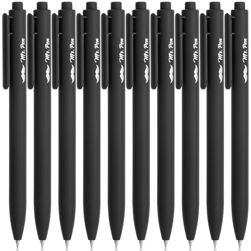 Mr. Pen bolígrafos retráctiles de gel, pack de 10, tinta negra