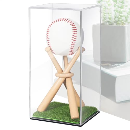 Caso de Béisbol, Titular de Béisbol - de visualización clara de Acrílico - Espectáculo autógrafo a prueba de polvo, Protección UV Protección Square Cube Ball Protector para