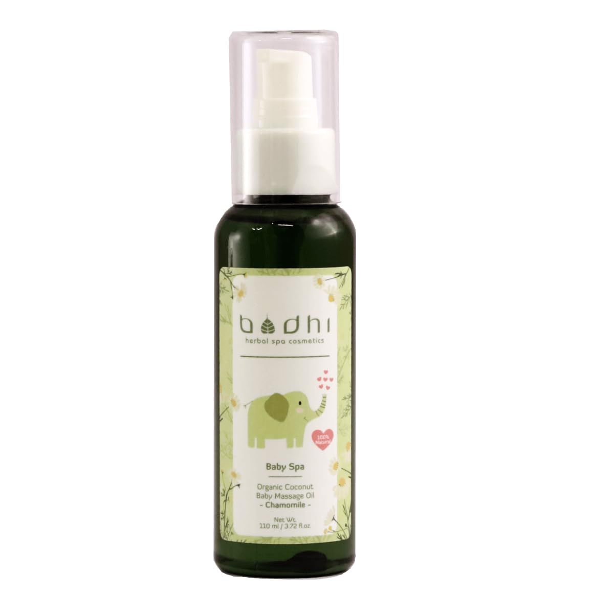 Bodhi | Olejek do ciała dla dzieci CHAMOMILE 110 ml – jakość premium dla noworodków/olejek utrzymujący wilgoć i olejek do masażu/z organicznym olejkiem kokosowym/wegański i w 100% naturalny