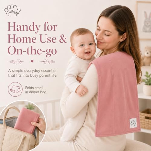 Image of Baby Burp Cloths for Boys and Girls - 6 Pack Large 100% Cotton - Double Layered Extra Absorbent Burp Rags, Maroon