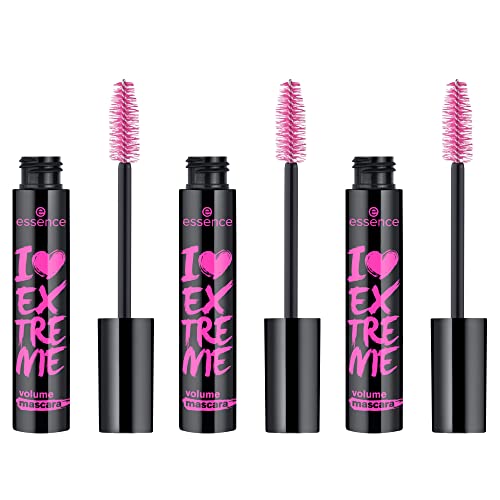 essence I LOVE EXTREME Volume Mascara – Mascara noir n°01 pour un volume intense, allonge et recourbe les cils. Vegan, sans parfum, sans microplastiques ni...