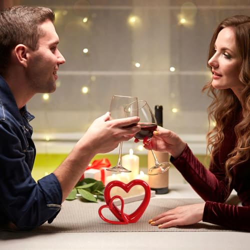 Figura de corazón rojo de cerámica para decoración miniatura 6