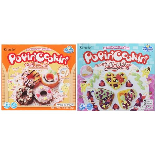 Kracie Popin' Cookin' Kit de Dulces DIY - Donuts (1.4 Onzas) y Waffle (1.2 Onzas)