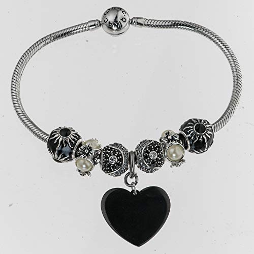 Queenberry Heart Plate 1 Side Personalized Photo Engraving Pendant F/European Dangle Charm Bracelets Mother's Day Christmas Gift #TOP2