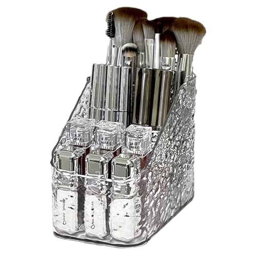 Elegante portaescobillas - Beauty Storage de mesa | Porta pinceles de maquillaje de mesa 18x15x11 cm, organizador de belleza de diseño transparente para delineador de ojos, brillo de labios, esmalte