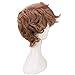 BoMing Man's Short Curly Brown Cosplay Wigs for Halloween Costume