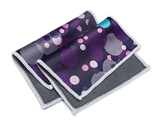 MW Pro Quick Cloth – 2 Pack with Case | Microfiber Cloth for Eyeglasses, Phones, Tablets, Lenses | Double Sided Ultrafine Microfiber (Dots)