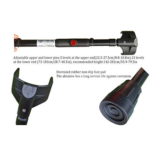 Bastones Muletas para Antebrazo, Muleta Ligera para Brazo: Mango Ajustable, Ergonómico Y Cómodo para La Muñeca, Adultos Estándar Y Altos, Aluminio liviano,Black Lucky Star