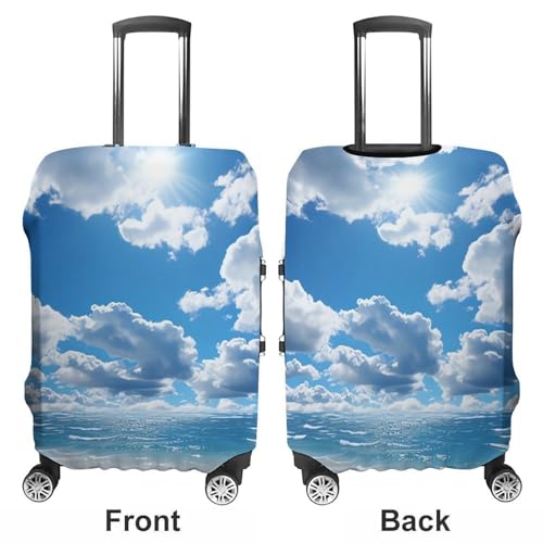 Ocean And White Cloud Travel Luggage Cover Anti-scratch Suitcase Cover Elastic Suitcase Protective Cover Fits 19-32 Inch Luggage M3