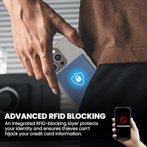 Image of CODE 118 Wallet for Men - Slim Minimalist Aluminum Magnetic Card Holder - RFID Blocking Front Pocket Mag Safe Wallet with Strong Magnet Attachment (Pacific Blue)