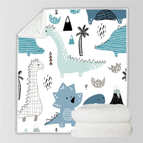 RFFLUX 3D Dino Kuscheldecke 150x200 cm Microfaser Flanell Decke Dinosaurier Wohndecke Sommer Leichte Weiche Winter Warme Blanket Tagesdecke Sofadecke Couchdecke（Stil 28-14）