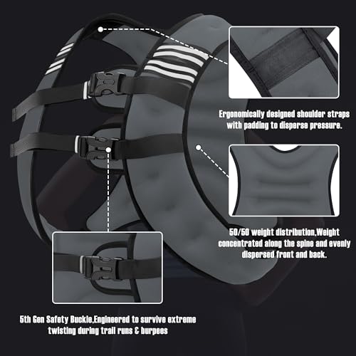Image of NATURELUX Weighted Vest Men or Women - 5 /10 /15 /20 /25 /30lbs Weights with Reflective Stripe, Weighted Vest for Workout Equipment for Strength Training Running - Walking Weight Loss