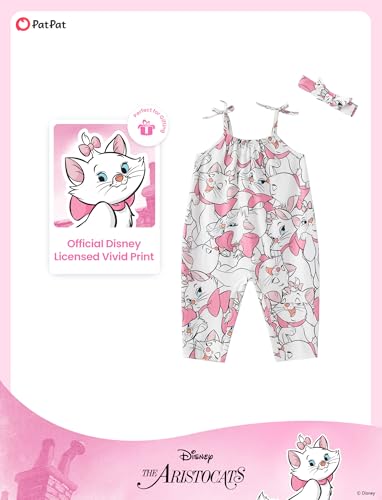 Image of Disney Frozen Elsa Princess Minnie Stitch Marie Girls Romper with Bow Tie Strap and Headband Cute Jumpsuit for Baby & Toddler