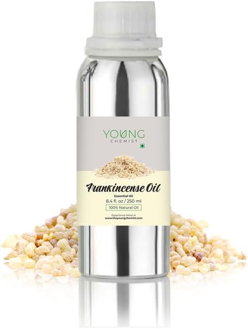 Young Chemist Frankincense Essential Oil - 250ml | Bulk Natural Oil for Continuous Benefits in Aromatherapy, Skin Health & Environmental Purification | Ideal for Wellness Centers, Beauty Clinics
