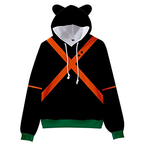 EFORPT Kids my Hero Academia Cat Ear Hoodie Bakugou Katsuki Pullover Sweatshirt BNHA Cosplay Costume Coat (4, x_l) Yellow