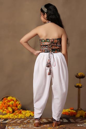 Image of Fashion Dream Girls Cotton Blend Printed Crop Top and Dhoti Set |Kids Ethnic Set |Suit for girls