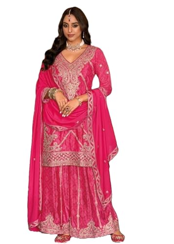 Costume indien Chinon pour femme avec ensemble Sharara brodé 12162