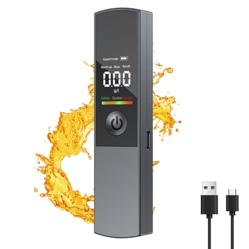 IFaca Alcoholimetro Homologado, Alcoholímetro Digital con Pantalla LCD, Profesional Alcoholímetro Portátil con Batería Recargable por USB, Sensor Semiconductor, para Uso Personal Y Profesional