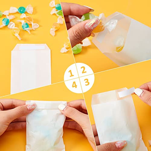 Tenare 100 Pcs Wedding Confetti Glassine Bags Peel Resealable Glassine Envelopes Paper Favor Bags Confetti Party Supplies for Flowers Seed Candle(90 x 120 mm) - Image 4