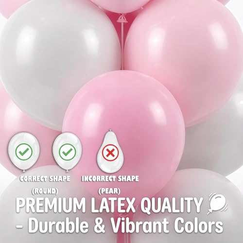 Image of Balloon Column Kit Set of 2 With Baby Pink Chrome Balloons Included - with Base,Pole,Balloon Tower Backdrop Decoration for Wedding,Baby Shower, Birthday,Princess Party, or Bachelorette