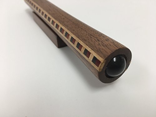 N & J Kaleidoscope Teleidoscope in Solid Walnut Wood, 6 Inch by 3/4 in. Diameter, Band of Assorted Inlaid Hardwoods.Handcrafted in U S A ! - Thumbnail 2
