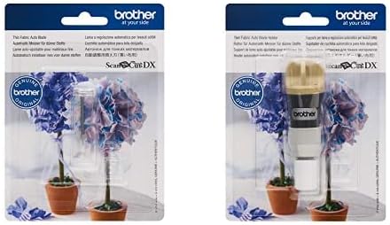 Brother CADXBLDQ1 Thin Fabric Auto Blade, Steel and CADXHLDQ1 Thin Fabric Auto Blade Holder, Black/White