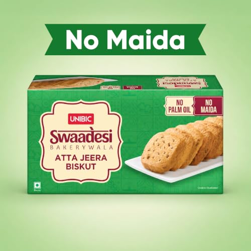 Image of Unibic Swaadesi Atta Jeera Bakery Biscuits - No Maida, No Palm Oil I Bakery Biscuits I 200 gm